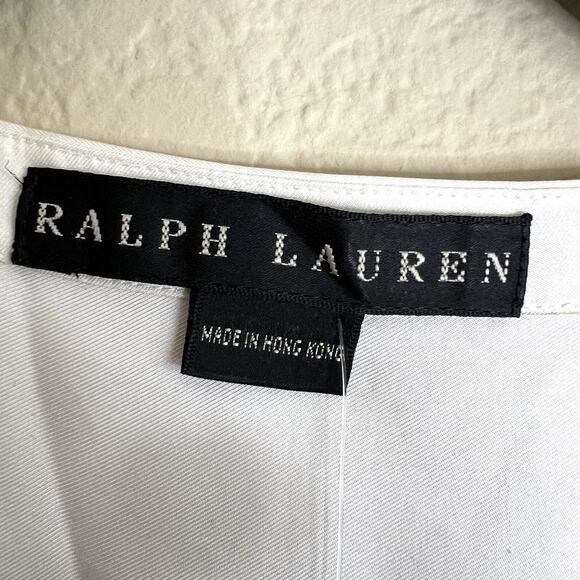 Ralph Lauren BLACK LABEL NEW Blouse Top Women 8 White Silk Quiet Luxury Designer - Picture 3 of 14